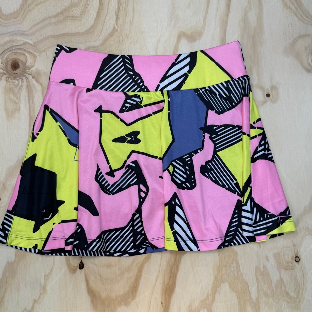 Jamie Sadock Simplicite Golf Skort Pink Yellow Abstract Graphic 31306 Womens 15w - Picture 2 of 8